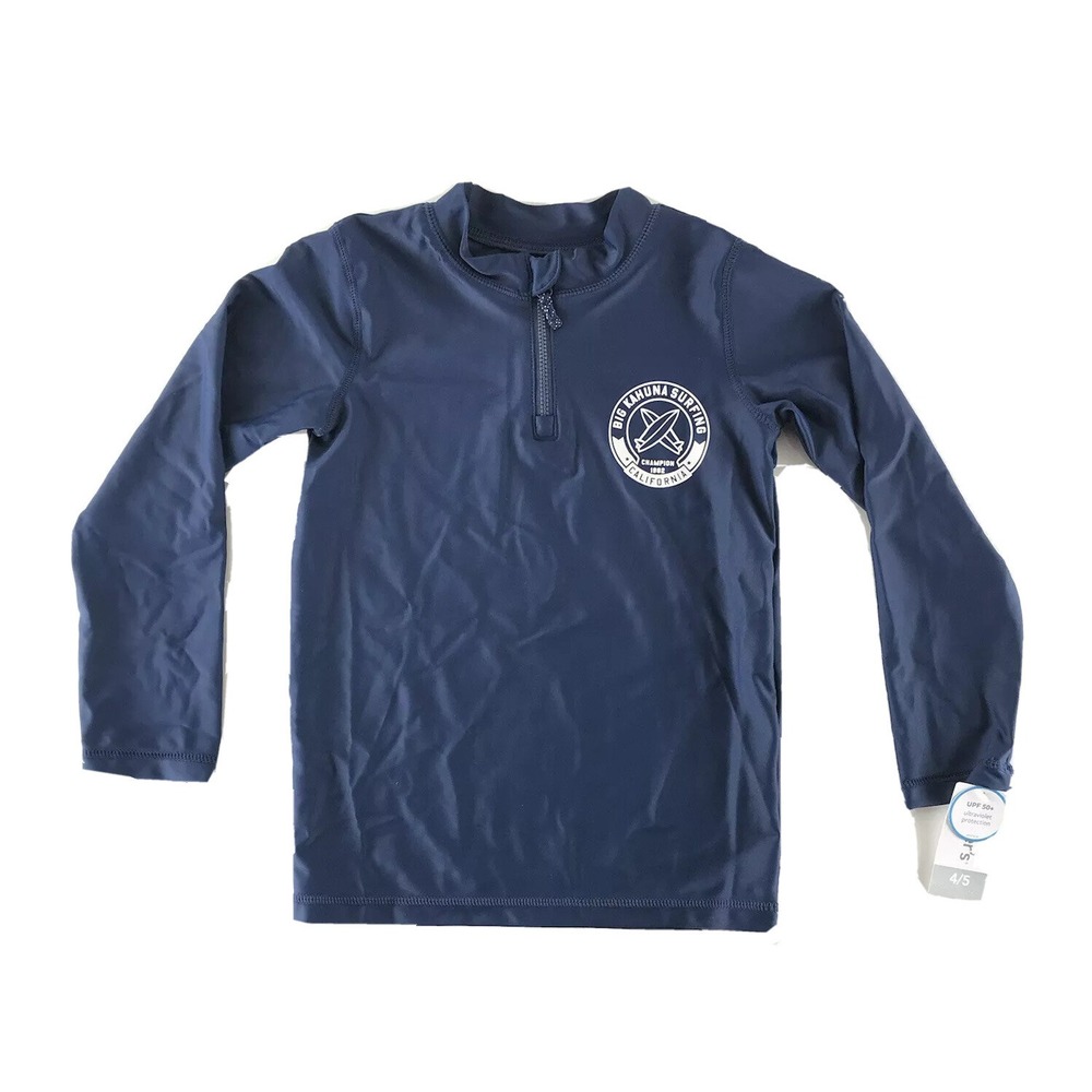 Carter's Navy Blue Big Kahuna Surfing Rash Guard UPF 50+ Boys 4/5 NWT